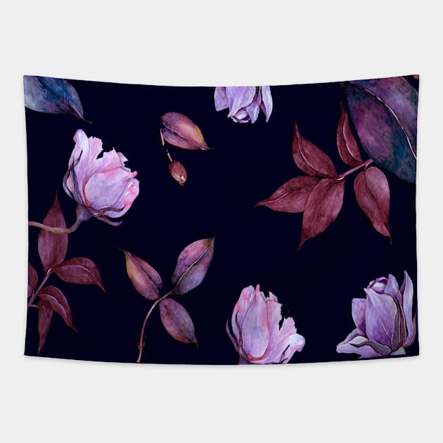 Purple Flower Tapestry by Minimo Creation