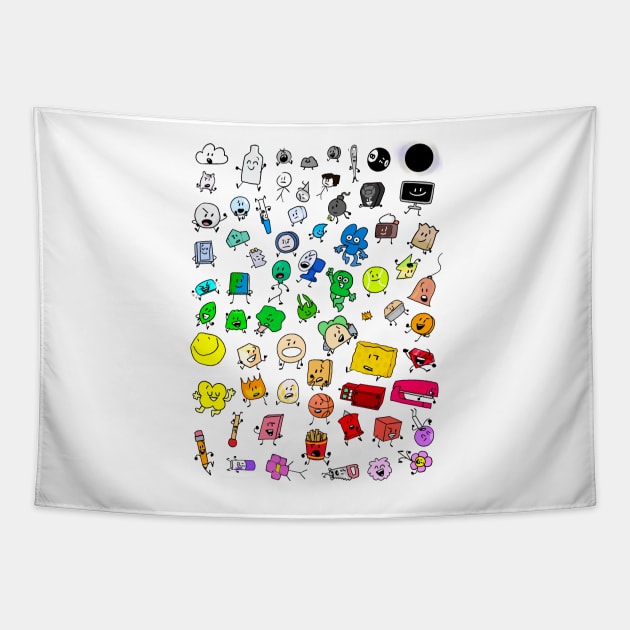 BFDI All Characters (Transparent) Tapestry by MsBonnie