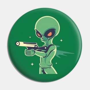 Alien Firing a Laser Gun Pin