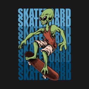 Alien skatebording T-Shirt