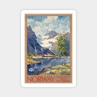 Norway Summer Season June-September Vintage Poster 1920 Magnet