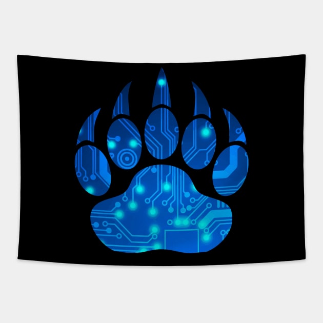 Techie Bear Claw LGBTQ Pride Tapestry by Muzehack