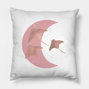Cownose Rays Crescent - Rose Pillow
