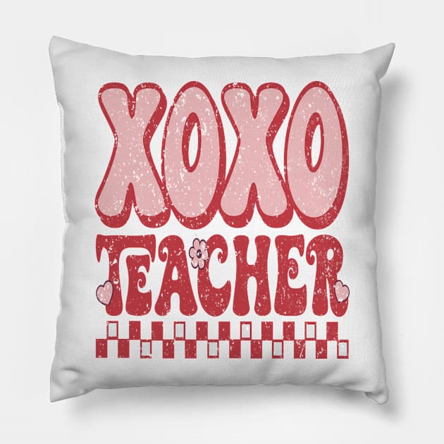 Xoxo Teacher T Shirt Valentine T shirt For Women Pillow by Xamgi