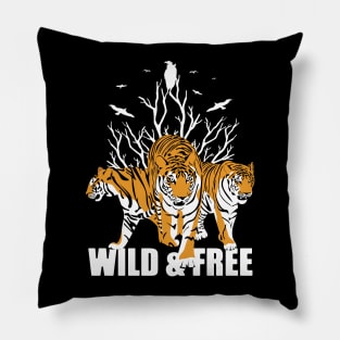 Wild and free. Tigers Pillow