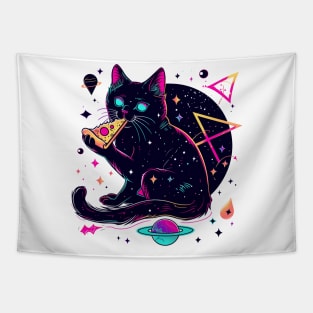 Space Cat with Pizza Tapestry