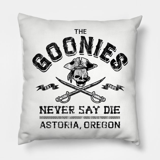 Goonies Never Say Die Worn Lts Pillow by Alema Art