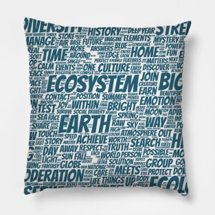 Bio Biodiversity Pattern Text Word Cloud Pillow