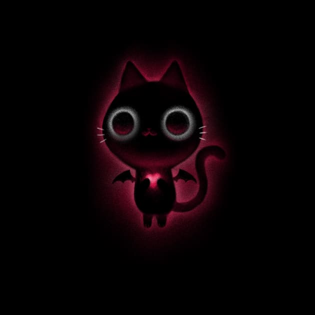 Evil-hearted Black Cat - Cute Glowing Kitty by BlancaVidal