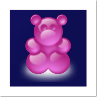 Buy Rainbow Gummy Bear Poster, Nostalgic Pink Wall Art