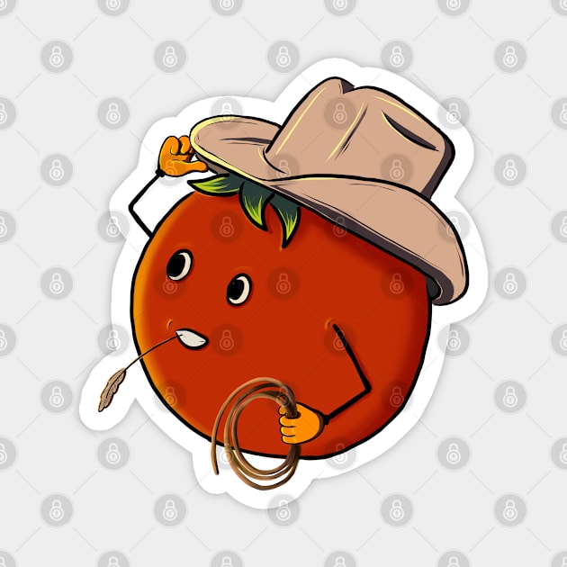 Country Cowboy Tomato Magnet by OurSimpleArts