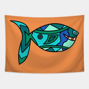 Smiley Blue Fish Tapestry