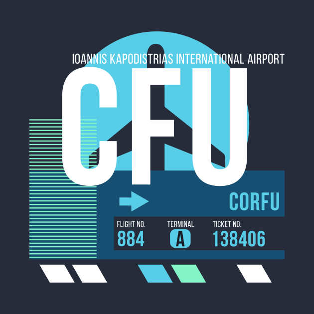 Corfu (CFU) Airport // Sunset Baggage Tag by Now Boarding