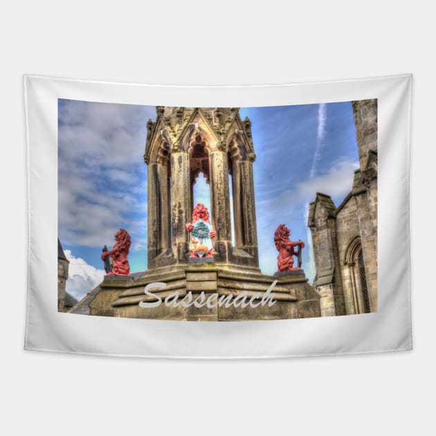 the Bruce Fountain , Inverness - ( Outlander location Falkland, Scotland ) Tapestry by goldyart