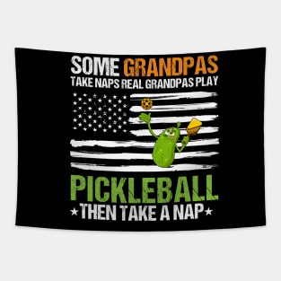 Funny Grandpa Pickleball,Father's Day Racquetball Sport fan Tapestry