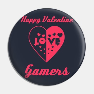 Heart in Love to Valentine Day Gamers Pin