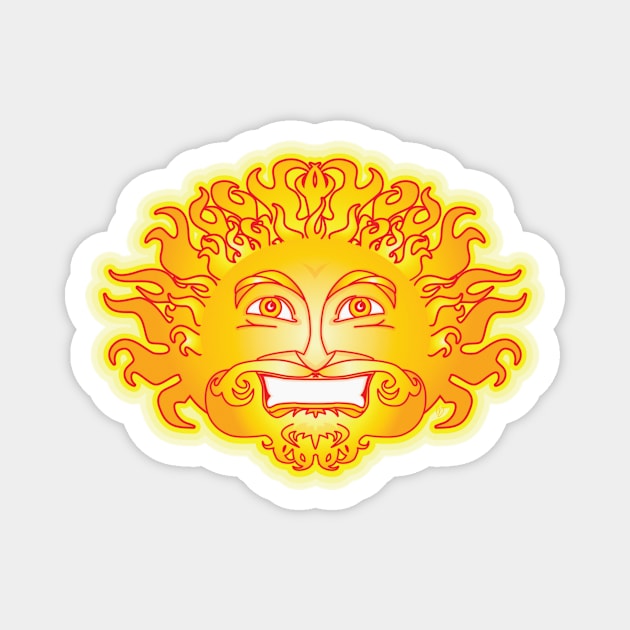 Cool Sunface Magnet by hideedoodle