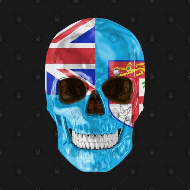 Fiji Flag Skull - Gift for Fijian With Roots From Fiji by Country Flags