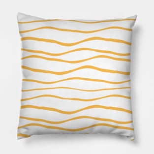 Summer yellow white sand waves Pillow