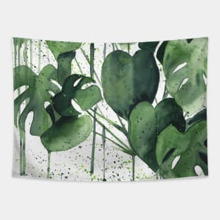 Abstract Monstera Tapestry