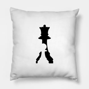 Chess - Queen and Pawn meets in negative spaces Pillow