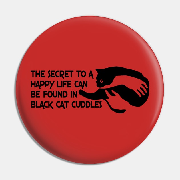 Black Cat Cuddles Pin by BradyRain