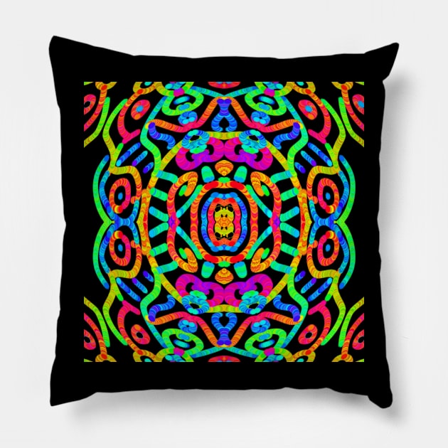 Scratch Kaleido Pillow by SuperMoniVerse