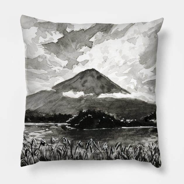 FujiSan Inktober #1 Pillow by olgaandart