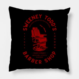 Sweeney | Barber Shop Logo in RED Pillow