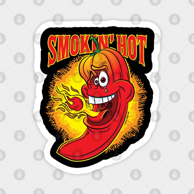 Smokin Hot Spicy Flaming Red Hot Chili Pepper Magnet by eShirtLabs