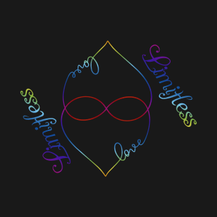 Limitless Love Rainbow Heart Polyamorous Design T-Shirt