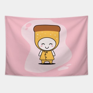 Cute Bread Character Tapestry