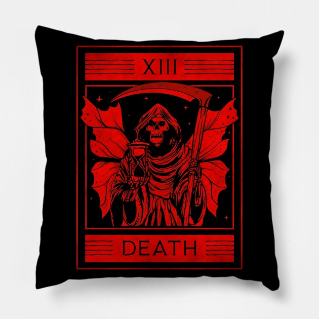 Fairycore Aesthetic Tarot Card Death Fairy Goth Pillow by Alex21