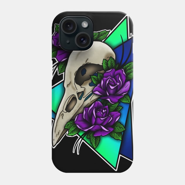 Raven skull Phone Case by Paradigm Ink