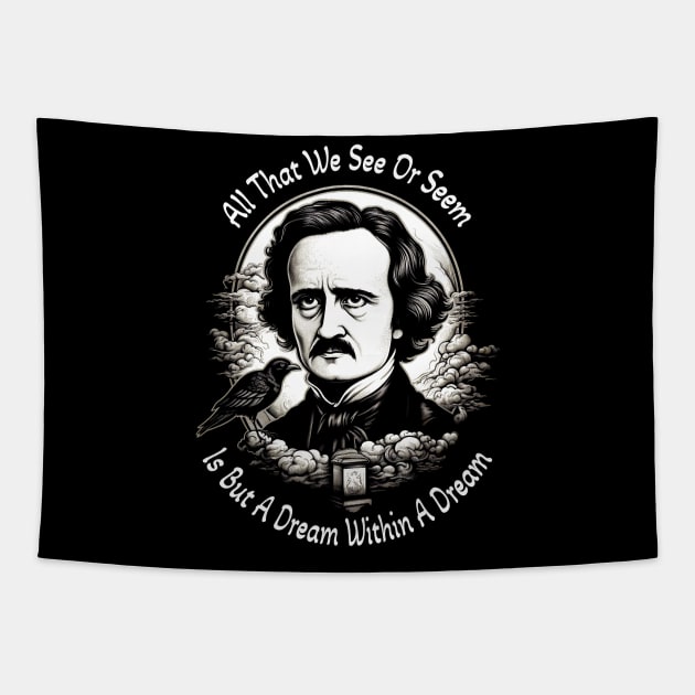 EDGAR ALLAN POE Tapestry by ShirtFace