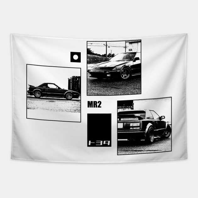 TOYOTA MR2 MK1 Black 'N White Archive Tapestry by Cero