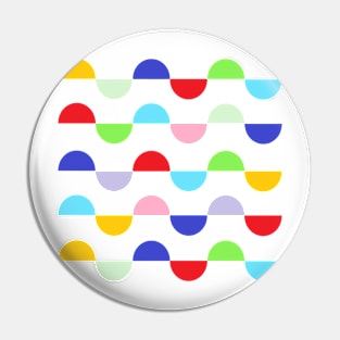 Colorful Semicircles Geometric Pattern Pin