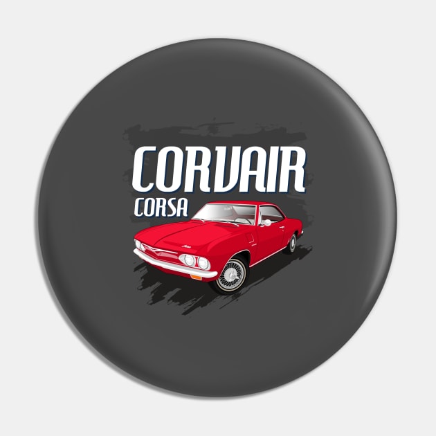 Corvair Corsa Classic Chevy Pin by masjestudio