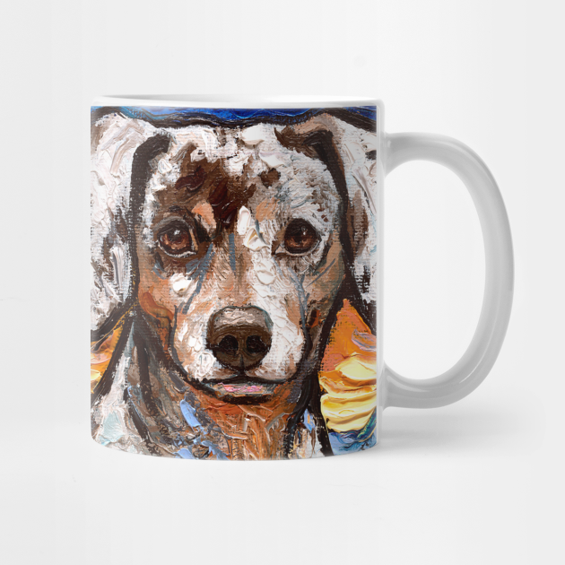 Reverse Chocolate Dapple Dachshund Night Dachshund Mug Teepublic