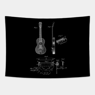 adjustable tail piece for guitar Vintage Patent Drawing Tapestry