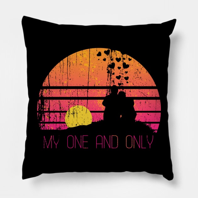 Funny valentines day cute design for couples My one and only Pillow by Goldewin