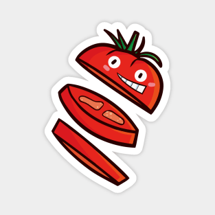 Cute sliced tomato smiling Magnet