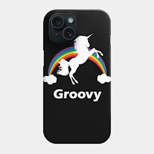 Groovy Rainbow Unicorn Design Phone Case