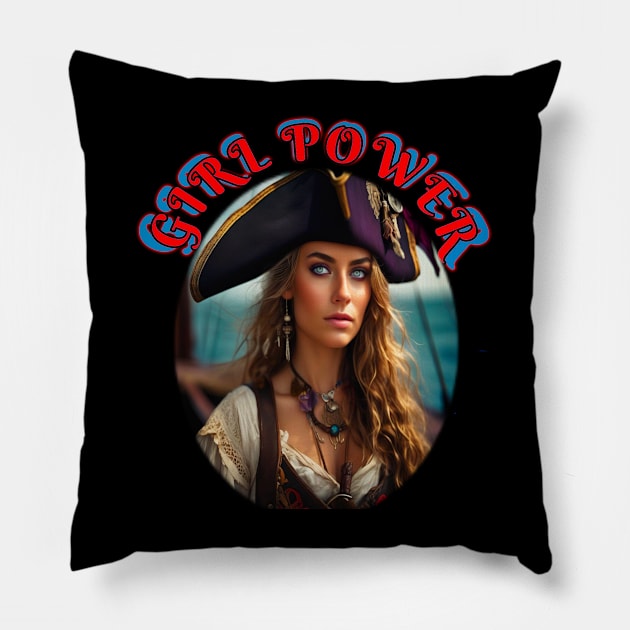 Girl power, lady pirate captain Pillow by sailorsam1805