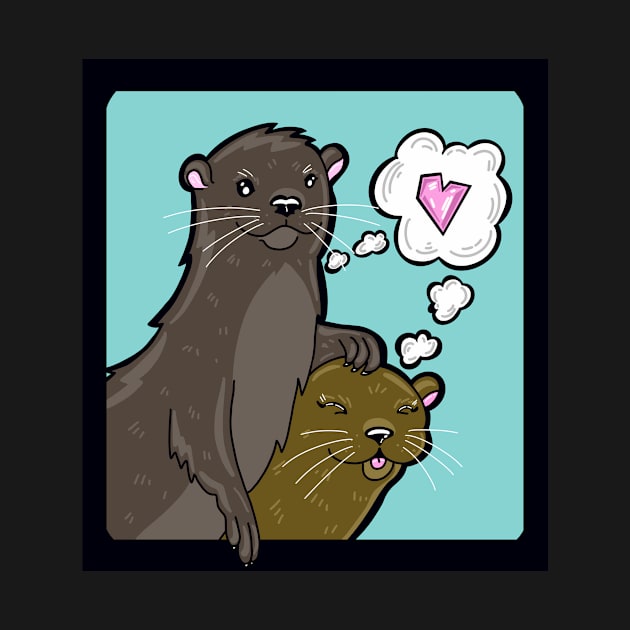 Sweetheart Otters by missmann