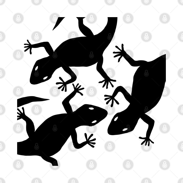 A Gathering of Black Geckos by Suneldesigns