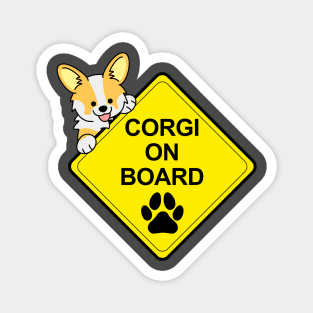 Corgi on Board Magnet