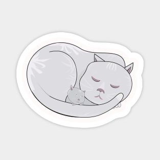 cat with kitten Magnet