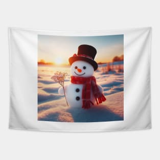 Building Snowmen in the Winter Wonderland Tapestry