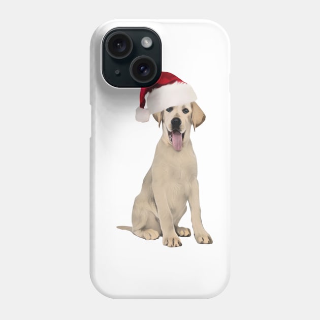 Funny Labrador In Santa Hat Phone Case by NikkiBear67